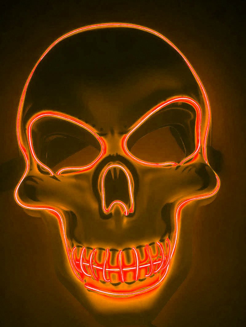 halloween 2023 skeleton mask led glow scary mask - 7